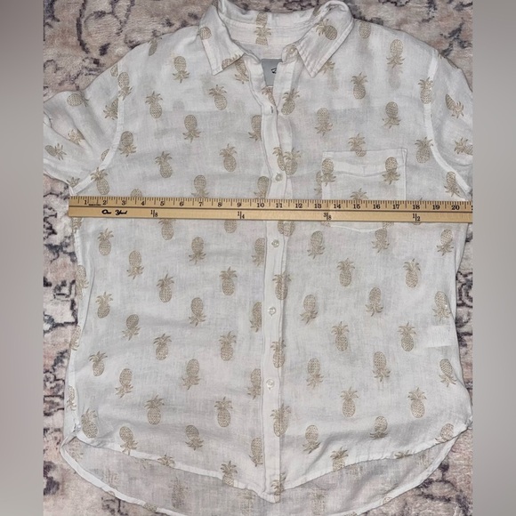RAILS Charli Gold Pineapple Print Button-Down Shirt Size XS - Picture 6 of 12